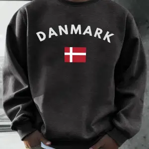 Danimarka Bayrağı Baskılar Erkekler Spor Yumuşak Kazak O-Boyun Tüm Maç Kazaklar Sonbahar Renk