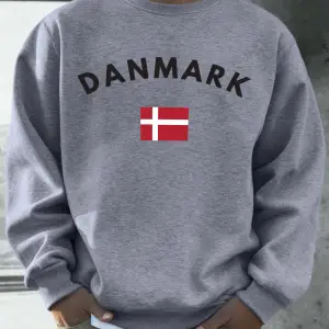 Danimarka Bayrağı Baskılar Erkekler Spor Yumuşak Kazak O-Boyun Tüm Maç Kazaklar Sonbahar Renk