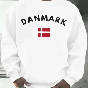 Danimarka Bayrağı Baskılar Erkekler Spor Yumuşak Kazak O-Boyun Tüm Maç Kazaklar Sonbahar Renk