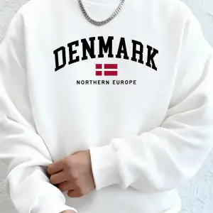 Danimarka Kuzey Avrupa Bayrağı Baskı Üstleri Erkekler Yumuşak Moda Kapşonlu Spor Polar Sokak