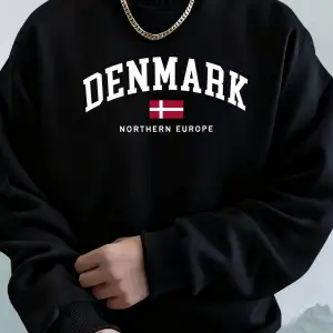 Danimarka Kuzey Avrupa Bayrağı Baskı Üstleri Erkekler Yumuşak Moda Kapşonlu Spor Polar Sokak