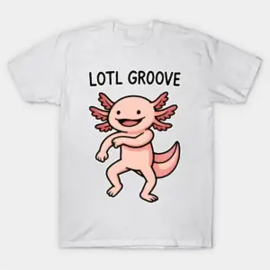 Dans Eden Axolotl — Erkekler Kadınlar İçin “Lotl Groove” Tişörtü %100 Pamuklu Tişörtler Kısa