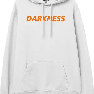 Darkness Beyaz Oversize Unisex Kapüşonlu Sweatshirt Hoodie