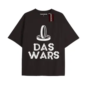 DAS WARS Unisex Oversize Yazılı Tshirt SİYAH