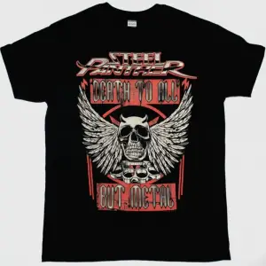 DAVID LEE ROTH EAT EM AND SMILE ROTH RULES NEW BLACK T-SHIRT ÖN VE ARAKA BASKILI