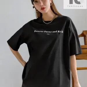 Dazy-Les Slogan Grafikli Düşük Omuzlu Tişört