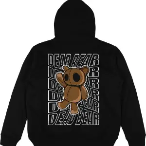 Dead Bear Siyah Oversize Unisex Kapüşonlu Sweatshirt Hoodie