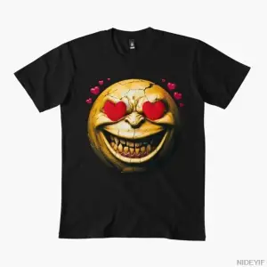 Dee Real Smiley in love T-shirt Erkekler Kadınlar için %100 Pamuklu Tişörtler Kısa Kollu Üstl