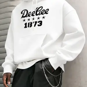 Deegee 1873 Baskılı Erkek Günlük Geçiş Kapüşonlu Üstleri Bol Uzun Kollu Cepli Sonbahar Sıcak