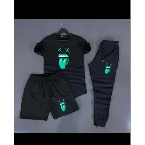 Deep & qaiser ÇILGIN SURAT BASKI UNİSEX 3LÜ KOMBİN ÇILGINSURAT