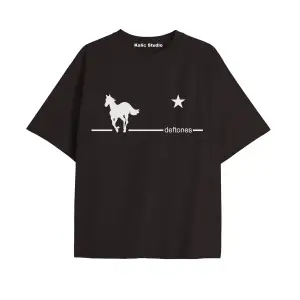Deftones ünisex oversize t-shirt beyaz