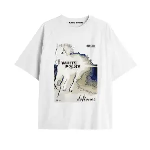 deftones whıte pony oversize t-shirt beyaz