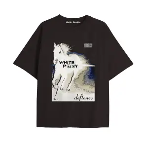 deftones whıte pony oversize t-shirt siyah