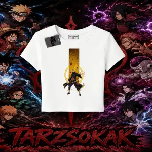Deidara Naruto Anime Karakteri Kadın Baby Tee Beyaz