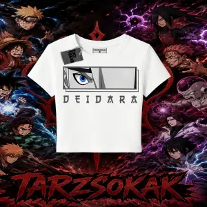Deidara Naruto Anime Karakteri Kadın Baby Tee Beyaz