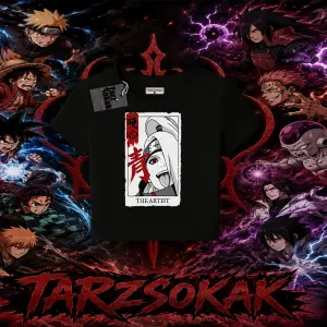 Deidara Naruto Anime Karakteri Kadın Baby Tee Beyaz