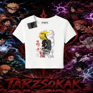 Deidara Naruto Anime Karakteri Kadın Baby Tee Beyaz