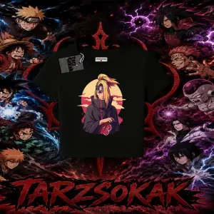Deidara Naruto Anime Karakteri Kadın Baby Tee Beyaz