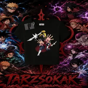 Deidara Naruto Anime Karakteri Kadın Baby Tee Beyaz