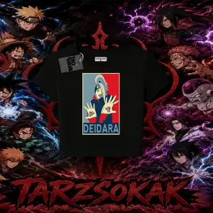 Deidara Naruto Anime Karakteri Kadın Baby Tee Beyaz