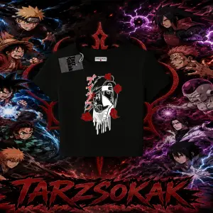 Deidara Naruto Anime Karakteri Kadın Baby Tee Beyaz