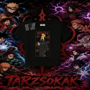 Deidara Naruto Anime Karakteri Kadın Baby Tee Beyaz