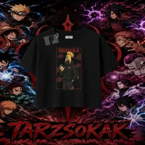 Deidara Naruto Anime Karakteri Kadın Crop Tişört Beyaz
