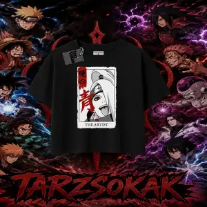 Deidara Naruto Anime Karakteri Kadın Crop Tişört Beyaz