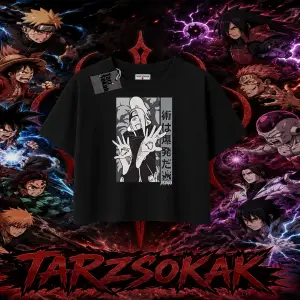 Deidara Naruto Anime Karakteri Kadın Crop Tişört Beyaz
