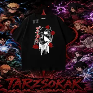 Deidara Naruto Anime Karakteri Oversize Unisex Tişört Beyaz