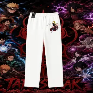 Deidara Naruto Anime Karakteri Unisex Baggy Eşofman Altı Beyaz