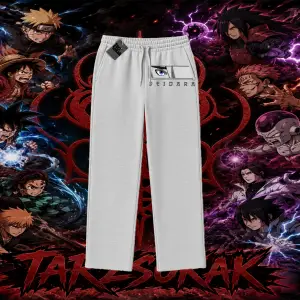 Deidara Naruto Anime Karakteri Unisex Baggy Eşofman Altı Beyaz