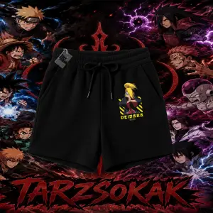 Deidara Naruto Anime Karakteri Unisex Şort Beyaz