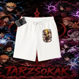 Deidara Naruto Anime Karakteri Unisex Şort Beyaz