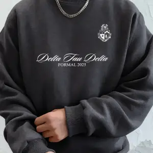 Delta Tau Delta Resmi 2025 Baskılı Spor Sonbahar Tişörtü Erkek Gevşek Günlük Kapüşonlu Üst Te