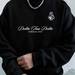 Delta Tau Delta Resmi 2025 Baskılı Spor Sonbahar Tişörtü Erkek Gevşek Günlük Kapüşonlu Üst Te