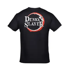 Demon Slayer Tanjiro Nezuko Kamado Ön Arka Baskılı Unisex Siyah