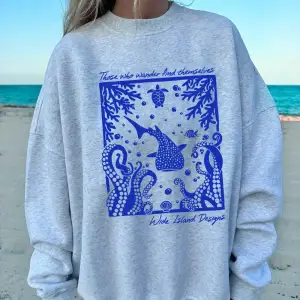 Deniz Dünya Karikatür Baskı Kazak Kadın Crewneck Temelleri Hoodie Gevşek Polar Sıcak Kazak Kı