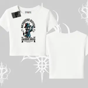 Detective Kitten Kedi Baskılı Babby Tee Tshirt