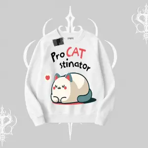 Detective Kitten Kedi Baskılı Biskilet Sweatshirt