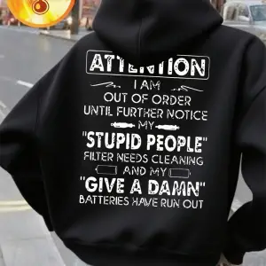 Dikkat Komik İfadeler Baskılı Kapüşonlu Üstler Kadınlar Kışlık Polar Sıcak Kazak Bol Cepli Sw