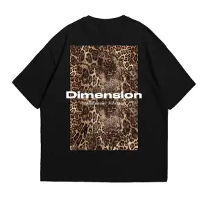 Dİmension Baskılı Leopar Desenli 24/1 Oversize Unisex Beyaz