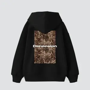 Dimension Leopar Baskılı Oversize Unisex Premium Beyaz