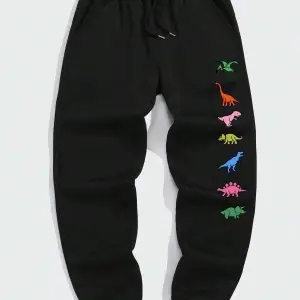 Dinosaur Print Drawstring Waist Eşofman Altı