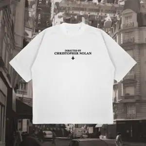 Directed By Christopher Nolan Baskılı Oversize Unisex Pamuklu Nefes Alan Kalın Kum