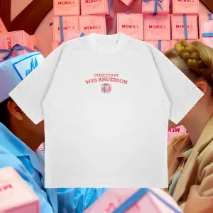 Directed By Wes Anderson Baskılı Oversize Unisex Pamuklu Nefes Alan Kalın Kumaşlı