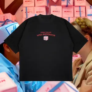 Directed By Wes Anderson Baskılı Oversize Unisex Pamuklu Nefes Alan Kalın Kumaşlı