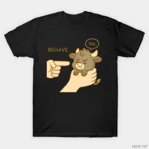 Dishonest Cow Cow Behave No Karikatür T-shirt Erkekler Kadınlar Için % 100% Pamuklu T Shirt K