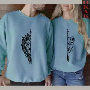 Dişi Ve Erkek Aslan Çift Sevgili Kombinleri Couple Clothing Yeni Sezon 2 Adet
