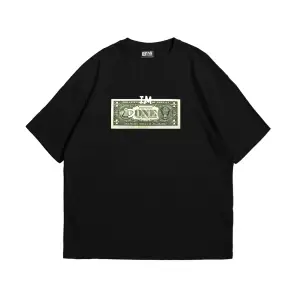 Dollar Baskılı Oversize Unisex Siyah